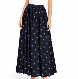 Plus-size Black Maxi Full-flare Skirt